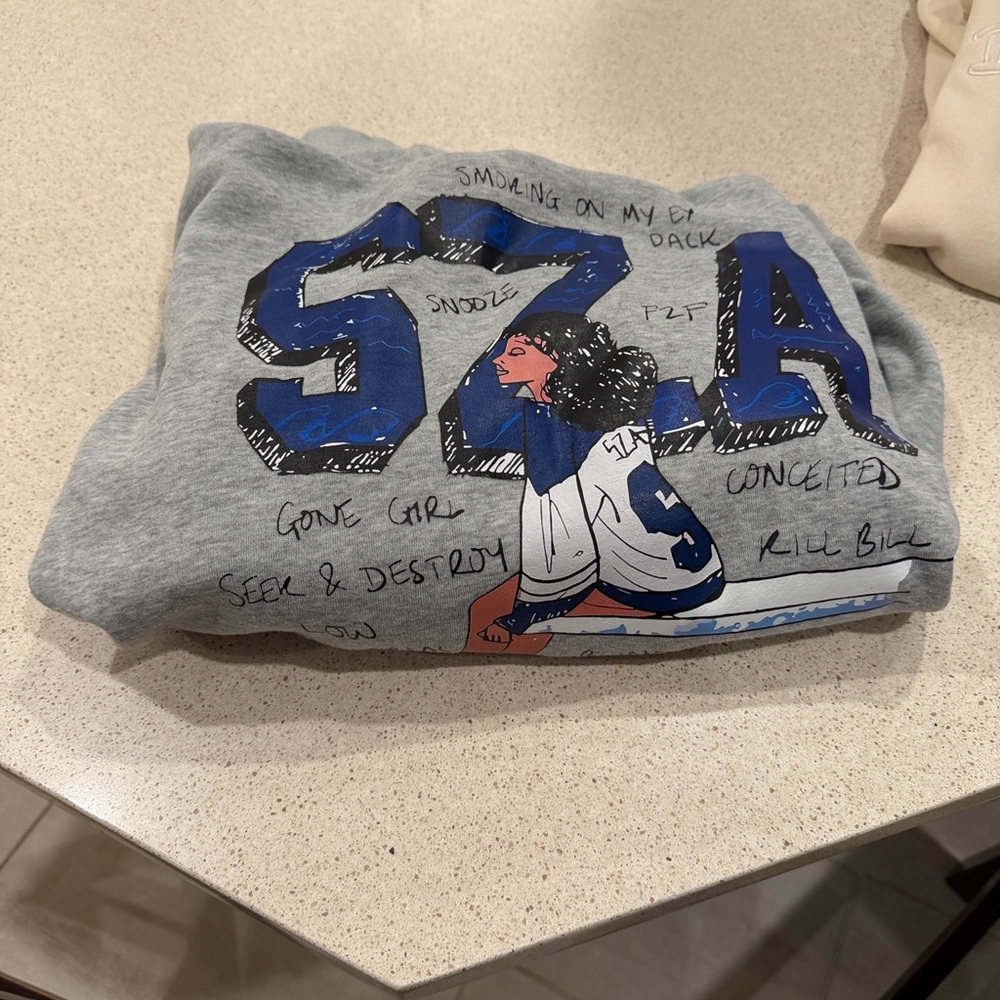Gray Graphic Hoodie Skirt with SZA Sports Print - Picture 12 of 16
